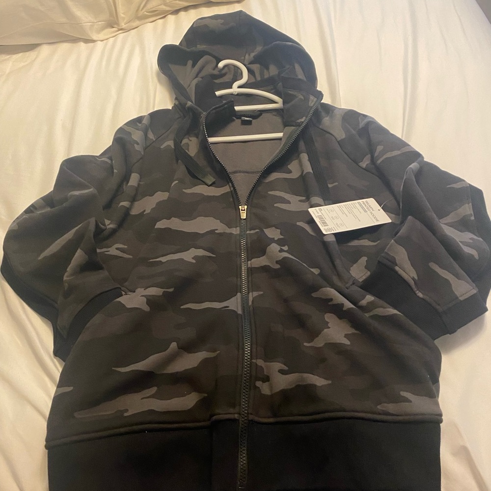 Athleta Women's Gray & Black Camo Zip Hoodie - Picture 2 of 5